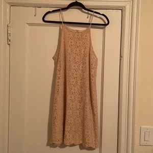 Light pink, lace, cocktail dress size Large